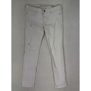 Mavi Jeans Womens 28 White Emma Slim Boyfriend Distressed Denim Low Rise